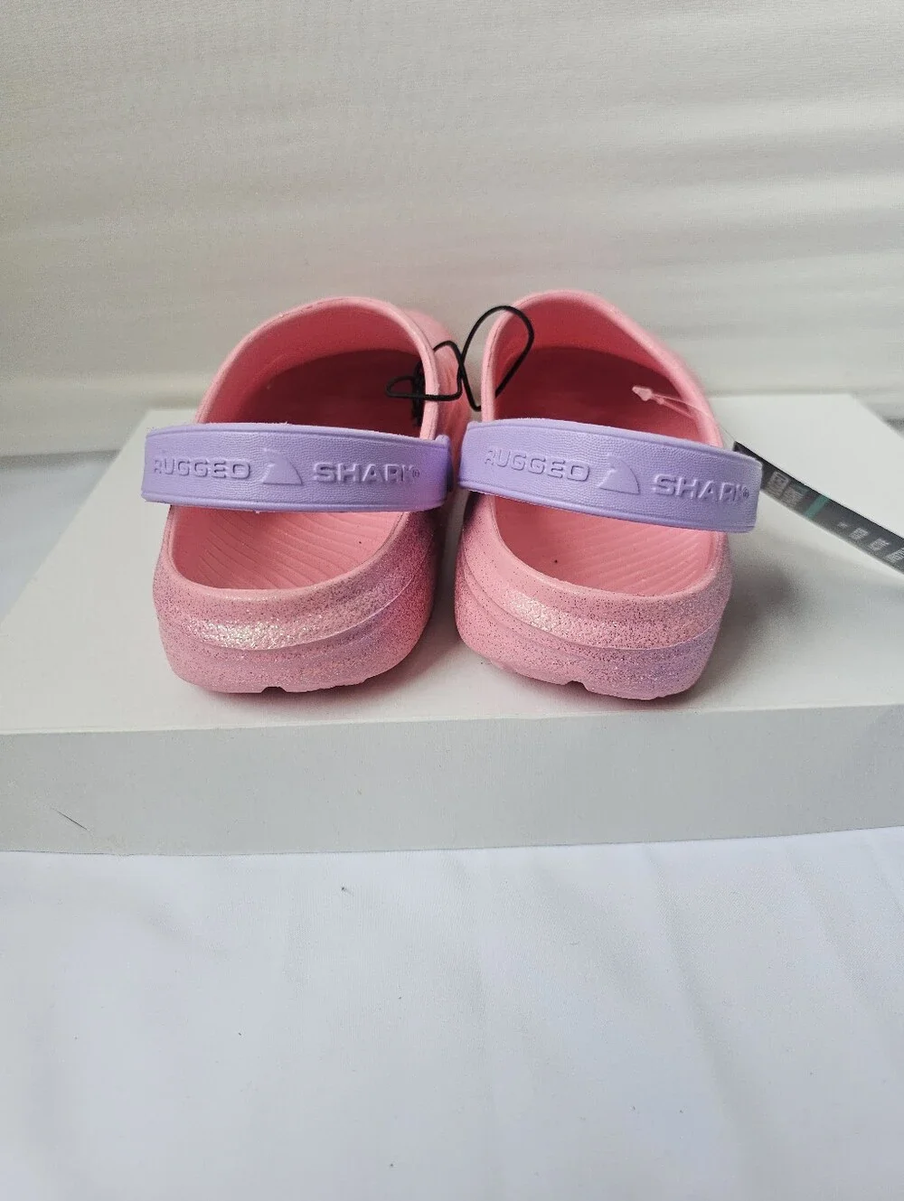 Rugged Shark Glitter Clogs - Big Girls Size 4 (NWT)